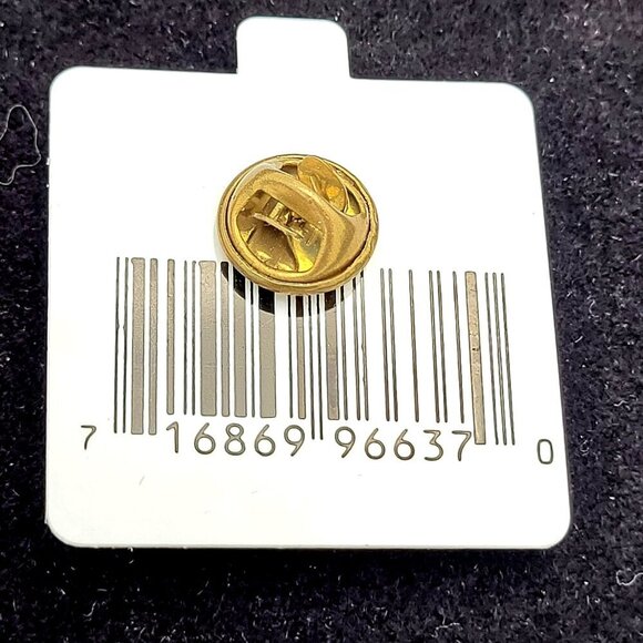 Christmas Tree Gold Tone Metal Lapel Pin 1" Red Gem Accent Made In U.S.A NEW - Picture 4 of 4